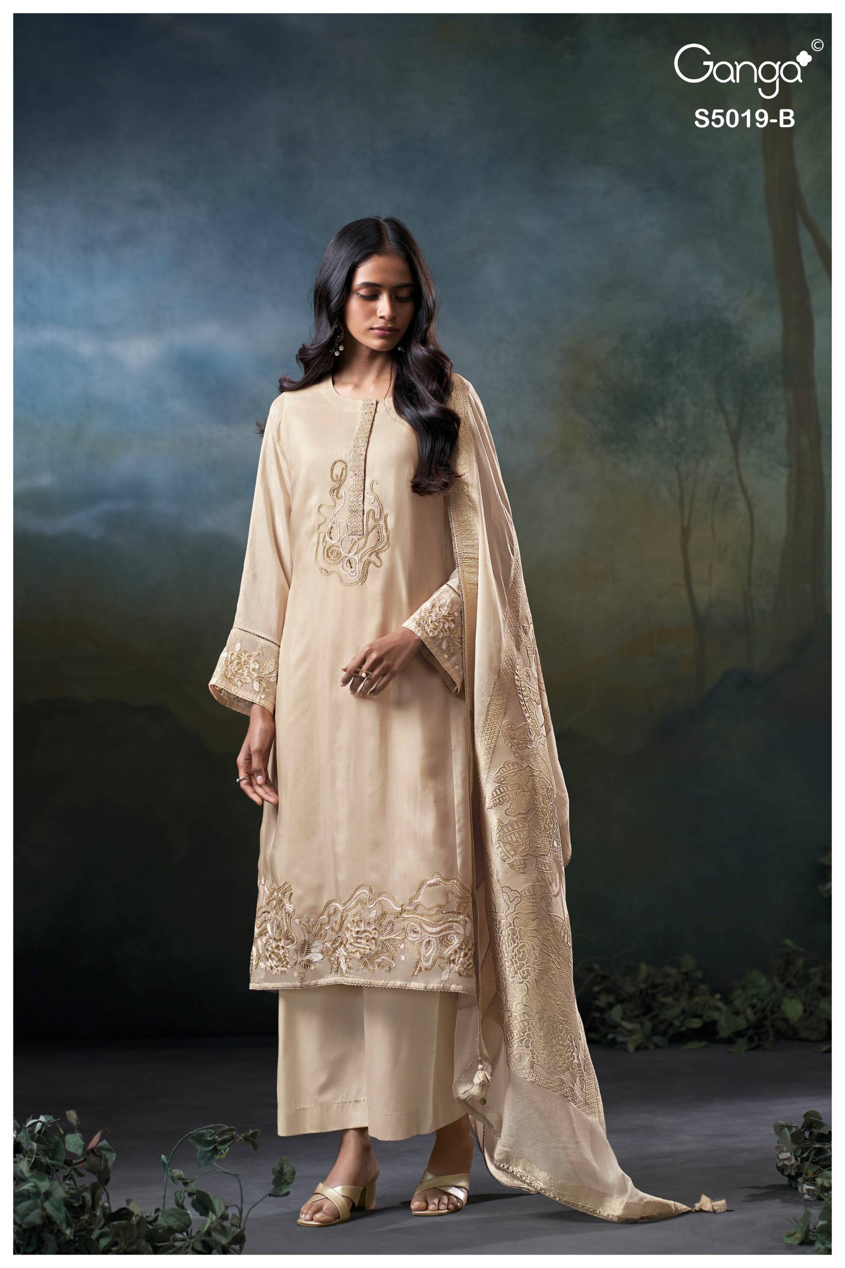 ANSHIKA 5019 SERIES BY GANGA FASHION Beautiful Colourful PURE BEMBERG Dresses At Wholesale Price